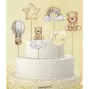 Ayıcık Konsept Pasta Cupcake Büyük Boy Süsleme Kürdanı 6 Adet Ayıcık Tema Parti Süsü
