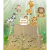 Safari Konsept Pasta Cupcake Büyük Boy Süsleme Kürdanı 6 Adet Safari Tema Parti Süsü