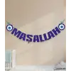 Maşallah Yazılı Özel Kesim Sünnet Süsleme Yazısı Nazar Boncuklu 180 Cm Sünnet Düğünü Ve Oda Süsleme
