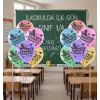 Okulda İlk Günüm Baskılı Karışık Renk Lateks Balon 10 Adet 12 Back To School Balon Süsleme