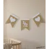 Hasır Konsept Kalpli Yarım Yaş Partisi 1/2 Hasır Kumaş Banner Süsleme Yarış Yaş Süslemesi