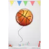 Basketbol Topu Figürü Yuvarlak Folyo Helyum Balon 18 45 cm Basketbol Tema Süsleme Balonu