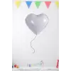 Beyaz Renk Konsept Folyo Kalp Balon 18 45 Mat Renk Retro Konsept Balon