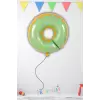 Donut Figür Yeşil Renk Folyo Helyum Balon 80 cm Donut Konsept Parti Süsleme