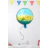 Erkek Bebek Yeni Doğum Süsleme Folyo Helyum Balon 18 Hello World Balon Yeni Doğum Süsleme