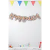 Happy Birthday Yazılı Kaligrafi Banner Yazısı Rose Gold Renk Doğum Günü Partisi 110 cm