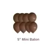 Kahve Rengi Renkli Mini Pastel Ton Lateks Balon 20 Adet 5 Kahve Konsept Doğum Günü Süsleme Balonu