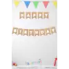 Kraft Renk Beyaz Yazılı Happy Birthday Banner Süsleme Kraft Doğum Günü Yazısı