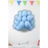 Makaron Mavi Renkli Pastel Lateks Balon 10 Adet 12 Bebe Mavi Renk Balon Süsleme Balonu