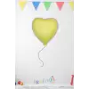 Makaron Sarı Renk Konsept Folyo Kalp Balon 18 45 Makaron Renk Retro Konsept Balon