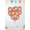 Metalik Ton Rose Renk Lateks Balon 10 Adet Metalik Rose Gold Renk Doğum Günü Süsleme Parlak Balon