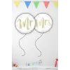 Mr & Mrs Yazılı Gold Beyaz Renk Yuvarlak 2li Folyo Balon Seti 45 cm Düğün Bride To Be Süsleme Balonu