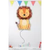 Oturan Sevimli Aslan Figür Folyo Helyum Balon 100 cm Aslan Safari Konsept Hayvan Figür Balon Süsleme