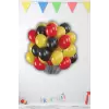 Sarı Kırmızı Siyah Karışık Renk Pastel Lateks Balon 10 Adet 12 Zincir Balon Süsleme Balonu