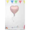 Satin Pembe Renk Konsept Folyo Kalp Balon 18 45 Mat Renk Retro Konsept Balon