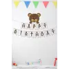 Sevimli Ayıcık Parti Konsepti Happy Birthday Banner Yazı 2 mt Ayıcık Temalı Doğum Günü Yazısı