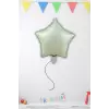 Su Yeşili Renk Folyo Yıldız Helyum Balon 45 CM 1 adet Set Retro Renk Folyo Yıldız