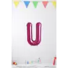 U-Ü Harf Pembe Renk Folyo Balon 40 Cm