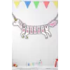 Unicorn Karakterli Boynuzlu At Temalı Pony Parti Konsept 2 M Iyiki Doğdun Yazısı 3d Banner