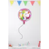 Unicorn Konsrpt Doğum Günü Yuvarlak Folyo Helyum Balon 18 Unicorn Tema Balon Süslemesi