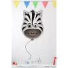 Zebra Kafa Figürü Folyo Helyum Balon 22 Safari Konsept Süsleme Folyo Hayvan Figür Balon