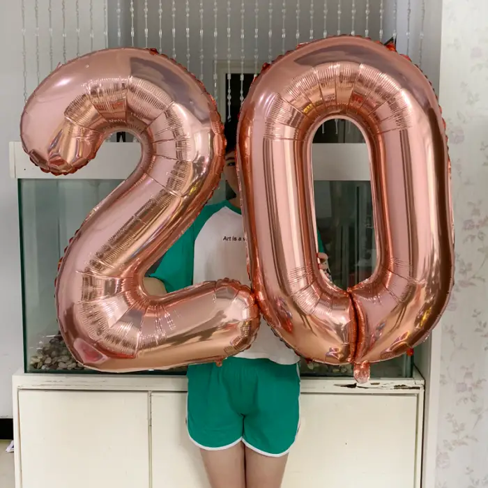 20 Yaş Rose Gold Renk Folyo Helyum Balon 34 76 Cm 20 Yaş Doğum Günü Balon Süslemesi