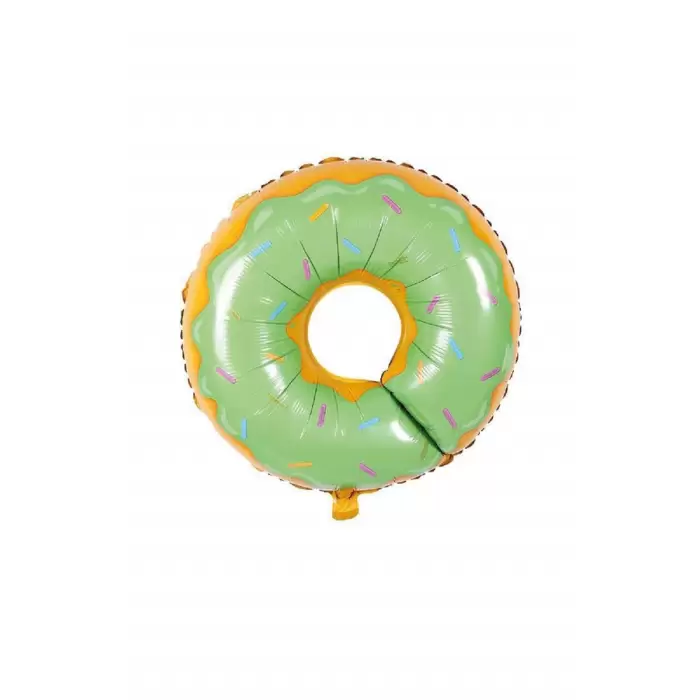 Donut Figür Yeşil Renk Folyo Helyum Balon 80 cm Donut Konsept Parti Süsleme