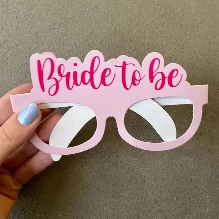 Bride To Be Konsept Karton Gözlük Pembe Renk 8 Adet Bekarlığa Veda Partisi Süsleme