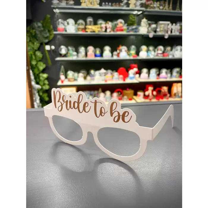 Bride To Be Konsept Karton Gözlük Beyaz Rose Renk 8 Adet Bekarlığa Veda Partisi Süsleme