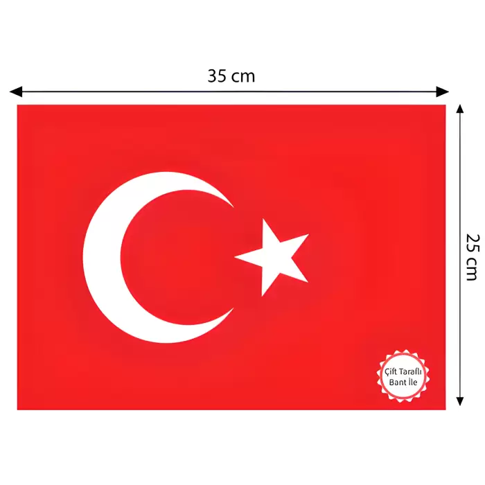 29 Ekim Cumhuriyet Bayramı Yapışkanlı Kağıt Türk Bayrağı 25*35 Cm 10 Adet 29 Ekim Bayrak Süslemesi