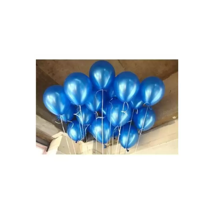 Metalik Ton Lacivert Renk Lateks Balon 10 Adet Metalik Lacivert Renk Doğum Günü Süsleme Parlak Balon