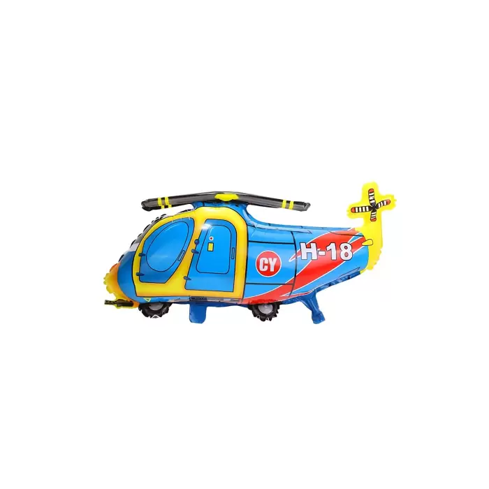 Helikopter Figür Şekilli Folyo Helyum Balon 60*52 Cm Hava Taşıtları Tema Parti Balonu