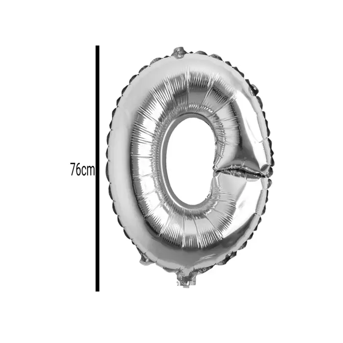 O-Ö Harfi Doğum Günü Gümüş Renk Folyo Helyum Balon 34 76 Cm O-Ö Harf Folyo Balon Silver Konsept