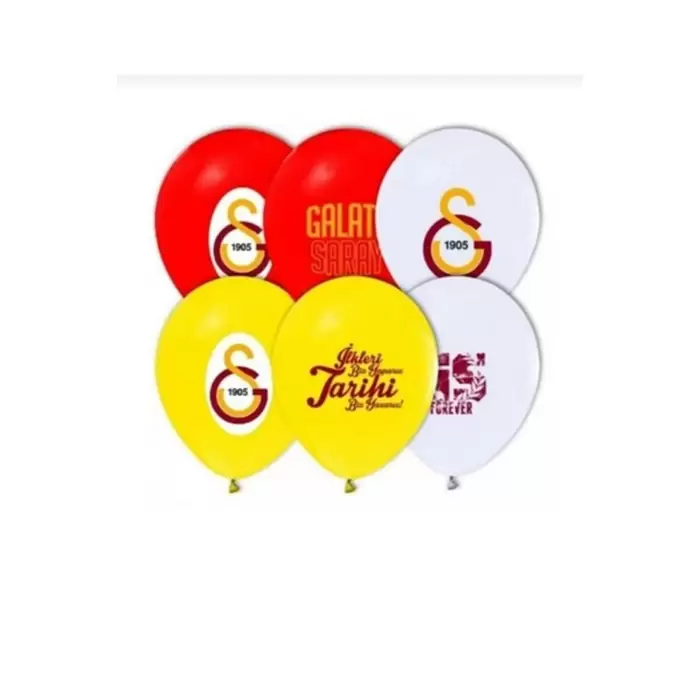 Galatasaray Takımı Logo Baskılı Lisanslı Balon 10 adet. Galatasaray Doğum Günü Süsleme