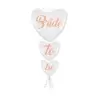 Bride To Be Yazılı 3 lü Birleşik Kalp Balon Beyaz Rose Renk 100 cm Bekarlığa Veda Süsleme Balonu