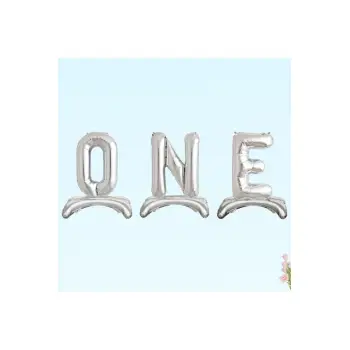 ONE Yazılı Ayaklı Folyo Balon Gümüş Renk