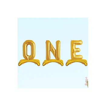 ONE Yazılı Ayaklı Folyo Balon Gold Renk