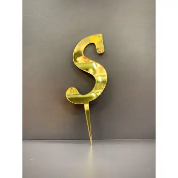 S Harfi Pasta - Cupcake Üzeri Pleksi