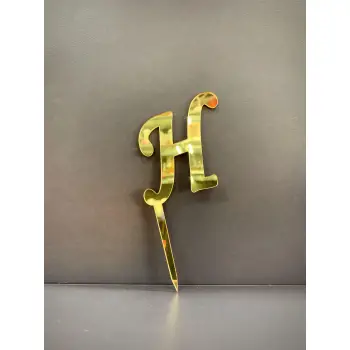 H Harfi Pasta - Cupcake Üzeri Pleksi