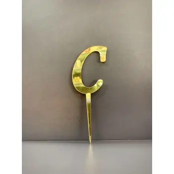 C Harfi Pasta - Cupcake Üzeri Pleksi