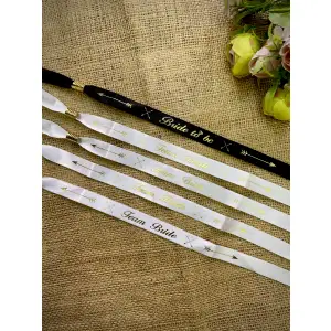 Bride To Be Partisi Siyah Beyaz Yaldızlı Bileklik Seti 5 li Bekarlığa Veda Partisi Süsleme