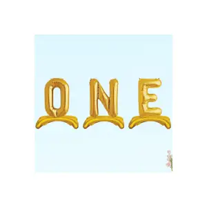 ONE Yazılı Ayaklı Folyo Balon Gold Renk