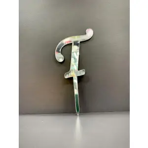 T Harfi Pasta - Cupcake Üzeri Pleksi