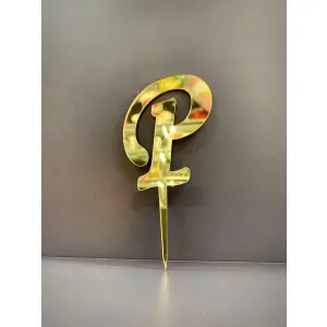 P Harfi Pasta - Cupcake Üzeri Pleksi