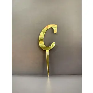 C Harfi Pasta - Cupcake Üzeri Pleksi