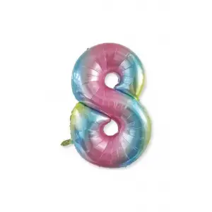 8 Yaş Doğum Günü Gökkuşağı Renkli Folyo Helyum Balon 34 76 Cm 8 Rakamı Folyo Balon