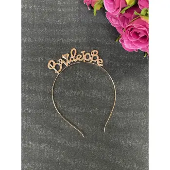 Bride To Be Yazılı Rose Gold Renk Konsept Metal Gelin Tacı Bekarlığa Veda Partisi Kutlama Tacı