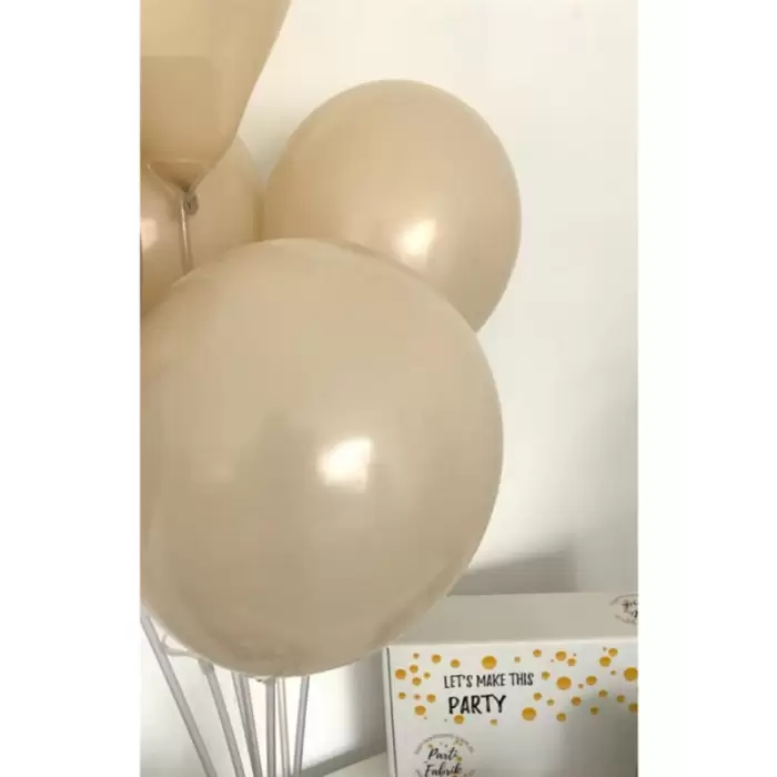 Kum Beji Rengi Lateks Pastel Renk Balon 12 Krem 10 Adet Retro Ton Parti Süsleme Balonu