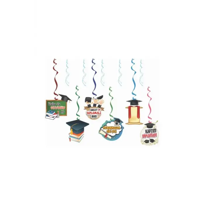 Mezuniyet Partisi Tavan Sarkıtma Süs 6 lı