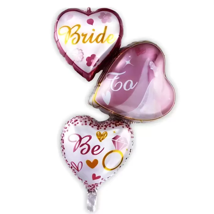 Bride To Be Partisi 3 lü Folyo Balon 38*95 cm Bekarlığa Veda Partisi Balon Süsleme